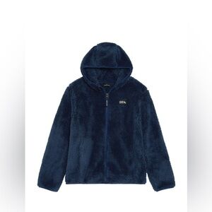 NWT Eddie Bauer Youth Boy's Hooded Full Zip-Up Sherpa Fleece Ultra Soft 10-12